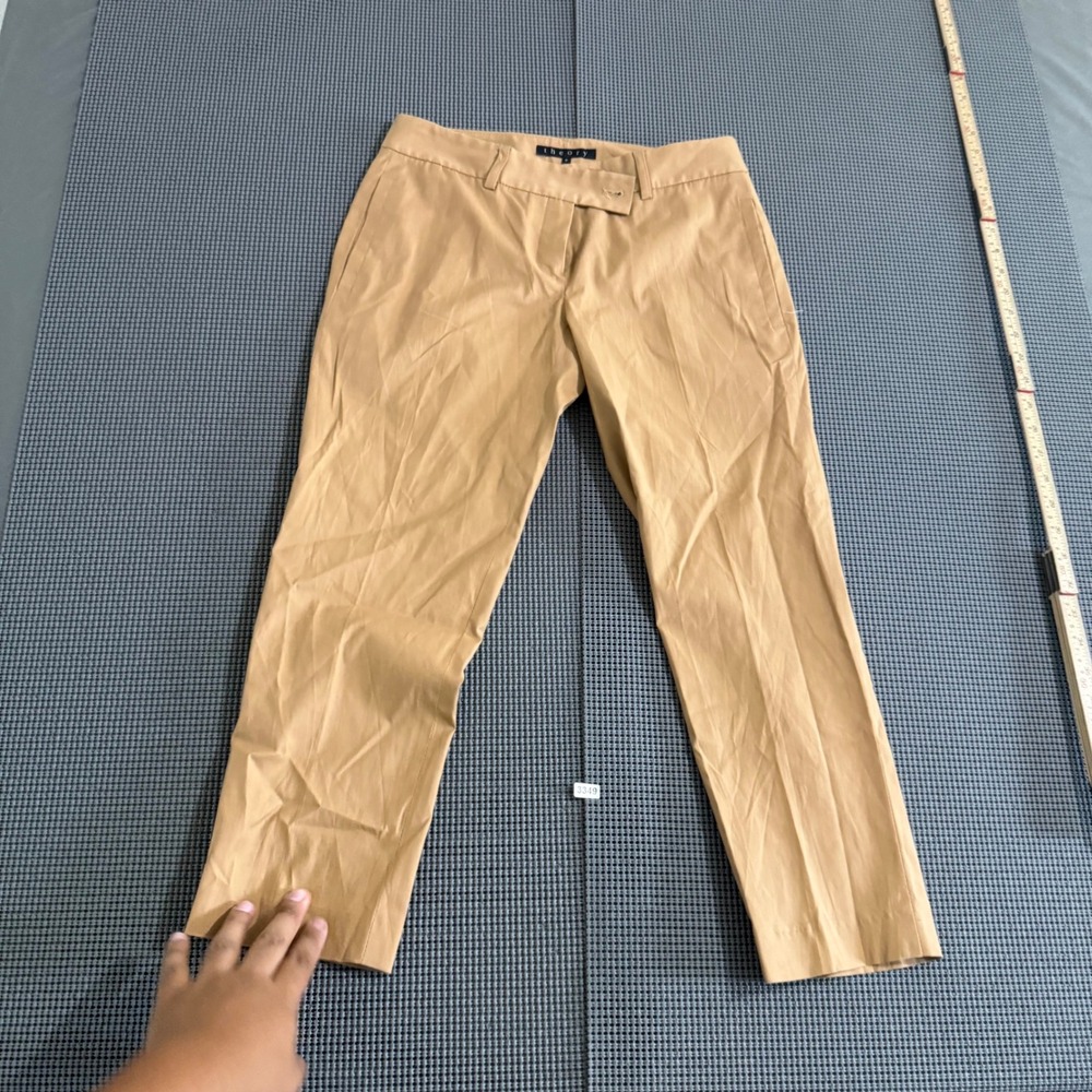 Theory Women Tan Straight Leg Trousers Size 0